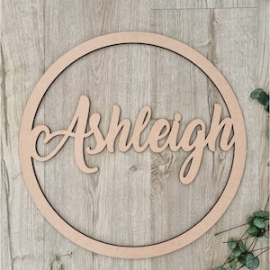 Souvenir: Name In Hoop Wooden Nude