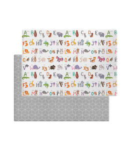 Baby Play Mat – Animal Alphabet – Scandi Grey Cube (Large)