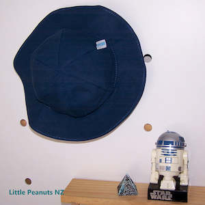 Linen Navy Baby Hat