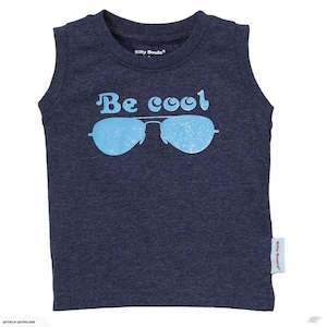 Baby wear: Be Cool | boy's melange blue muscle tee