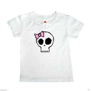 Baby wear: Girly Skull Burnout T-shirt (white)