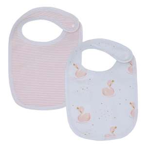 Baby wear: Living Textiles Bibs, 2 Pack (Swan Princess)