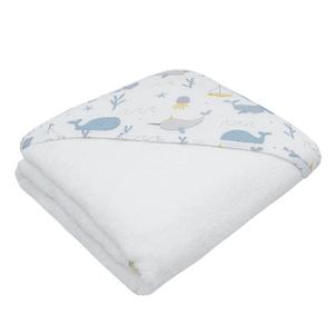 MUSLIN HOODED TOWEL - WHALE OF A TIME