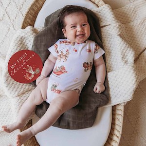 Reindeer Short Sleeve Organic Bodysuit