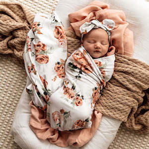 Rosebud | Baby Jersey Wrap & Topknot Set