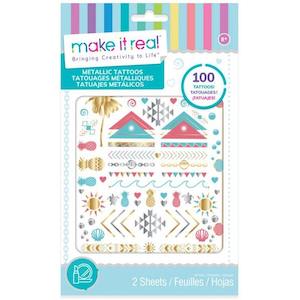 Make it Real Metallic Tattoos Pink