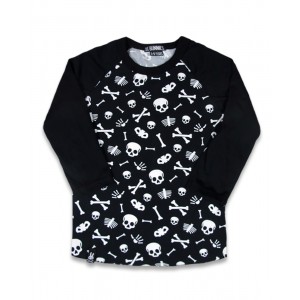 Baby wear: Six-bunnies Skulls Raglan Tee