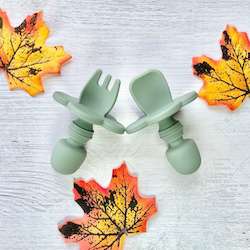 Baby wear: Silicone Cutlery - Green