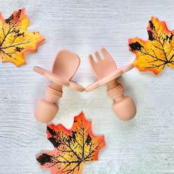 Baby wear: Silicone Cutlery - Peach