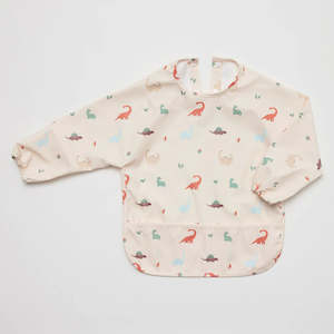 Over The Dandelions Waterproof Long-sleeve Bib - Dinosaur