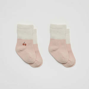 Toy: Over The Dandelions Socks Set Of 2 - Cherry