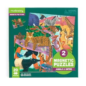 Mudpuppy Safari & Jungle Magnetic Puzzle Double-Sided 20pc