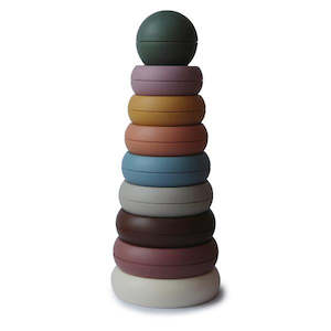 Toy: Mushie Stacking Ring Tower - Rustic