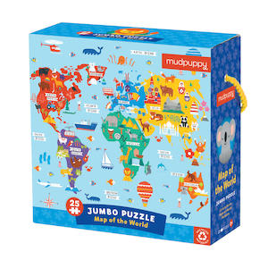 Toy: Mudpuppy Map of the World Jumbo Puzzle 25pc