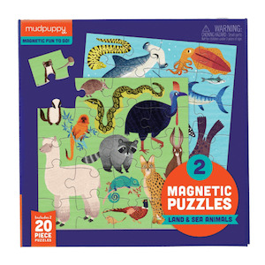 Mudpuppy Land & Sea Magnetic Puzzle Double-Sided 20pc