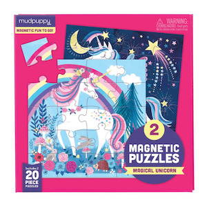 Mudpuppy Magical Unicorn Magnetic Puzzle Double-Sided 20pc