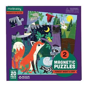 Mudpuppy Forest Night & Day Magnetic Puzzle Double-Sided 20pc