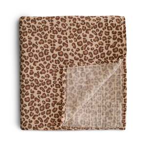 Mushie Organic Muslin Swaddle - Leopard