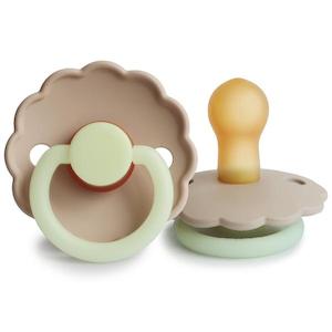 FRIGG Daisy Night Rubber Pacifier - Croissant