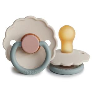 FRIGG Daisy Colour Block Rubber Pacifier - Cotton Candy