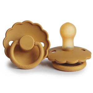 Toy: FRIGG Daisy Rubber Pacifier - Honey Gold