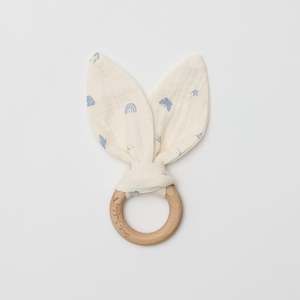 Over The Dandelions Organic Muslin Bunny Ears Teether - Enchanted Garden