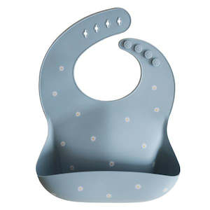 Mushie Silicone Baby Bib - White Daisy