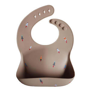 Mushie Silicone Baby Bib - Rocket