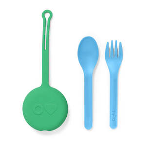 OmieBox Fork & Spoon Pod Set - Mint Green