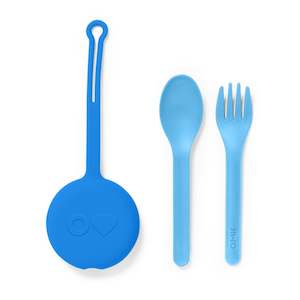 OmieBox Fork & Spoon Pod Set - Capri Blue