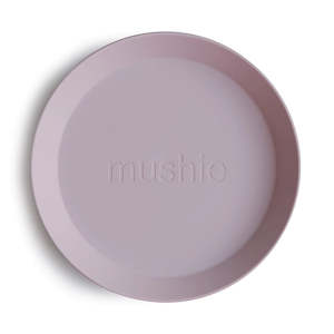 Toy: Mushie Round Plate (Set of 2) - Soft Lilac