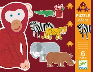 Djeco Henri & Safari Friends Progressive Puzzle - Set Of 6