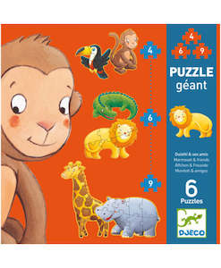 Djeco Marmoset & Jungle Friends Progressive Puzzle - Set Of 6