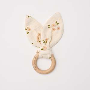 Over The Dandelions Organic Muslin Bunny Ears Teether - Daisy