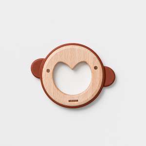 Over The Dandelions Monkey Silicone & Wood Teether