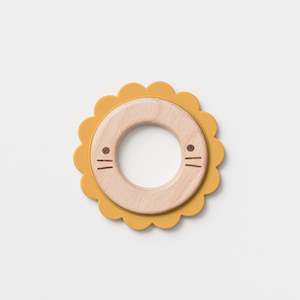 Over The Dandelions Lion Silicone & Wood Teether