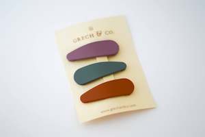 Grech & Co Hair Snap Clips (Set of 3) - Burlwood, Spice, Fern