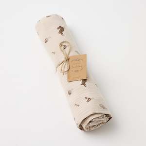 Over The Dandelions Organic Muslin Swaddle - Woodlands