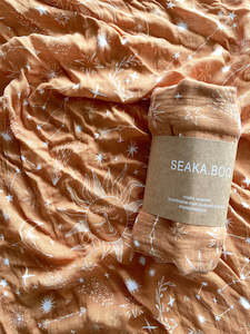 SEAKA.BOO Celestial Fields Muslin Swaddle - Brown