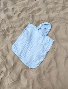 SEAKA.BOO Organic Hooded Poncho Towel - Sky Blue