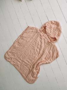 SEAKA.BOO Organic Hooded Poncho Towel - Peachy Pink