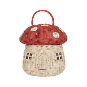 Olli Ella Mushroom Basket - Red