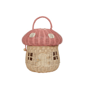 Olli Ella Mushroom Basket - Musk