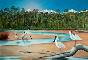 Art gallery: Spoonbills in the Moonlight