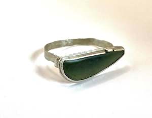 Bezel set Pounamu and Silver clasp Bracelet