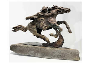 Stockman - Sculpture Bronze, Steel, Haswell Stone