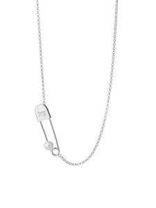 Souvenir: Runaway Safety Pin Necklace With Pearl