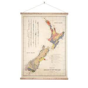 Geology of New Zealand Canvas  Wall Chart