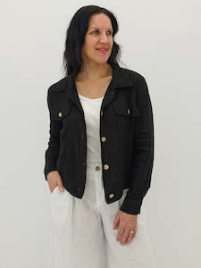 Souvenir: The Everyday Linen Jacket-Black