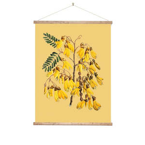 Vintage Botannical Kowhai Wall Chart